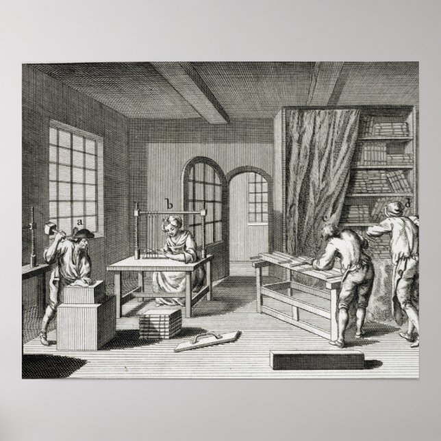 Póster Un taller de libreros, de la 'Encyclopedie des (Frente)