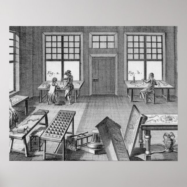 Póster Un taller de muebles dentro de la capa, del 'Encyo (Frente)