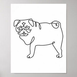 Póster Un tatuaje de punción de línea _1