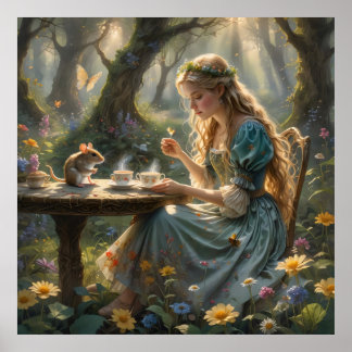 Póster Un té campestre con fantasía