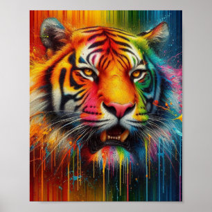 Póster Un Tigre Colorido