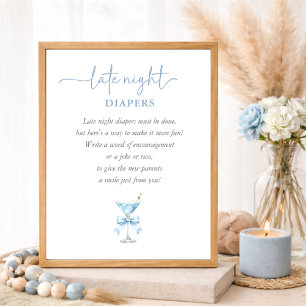 Póster Un TIni Un Niño Azul Baby Shower Pañales Nocturnos