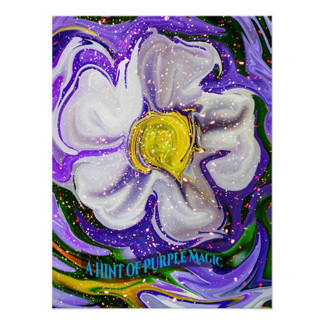 Póster Un toque de magia púrpura - poder floral (Anverso)