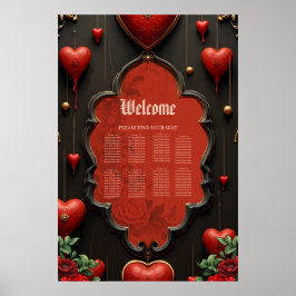 Póster Un toque gótico, corazones y conexión eterna.