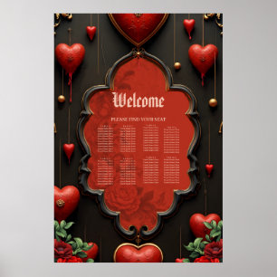Póster Un toque gótico, corazones y conexión eterna.