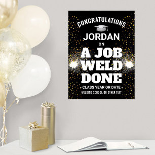 Póster Un Trabajo Soldado Hecho Graduación Felicidades An