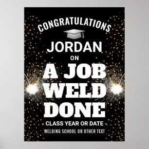 Póster Un Trabajo Soldado Hecho Graduación Felicidades An