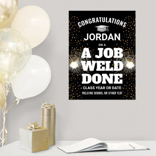 Póster Un Trabajo Soldado Terminado Graduación Felicitaci