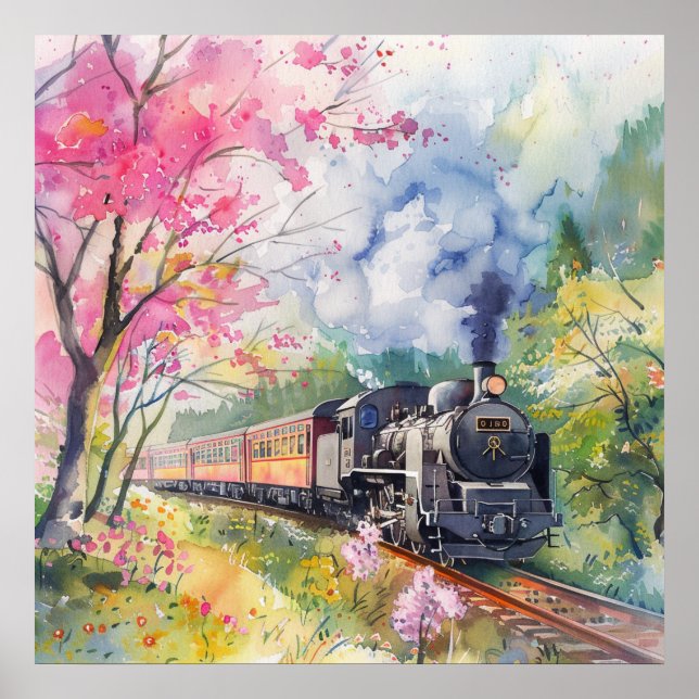 Póster Un tren en primavera (Frente)