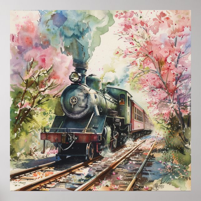 Póster Un tren en primavera (Frente)