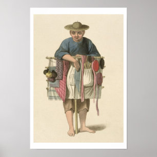 Póster Un vendedor ambulante, platea 17 "del traje de