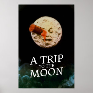 Póster Un viaje a la luna película clásica de 1902