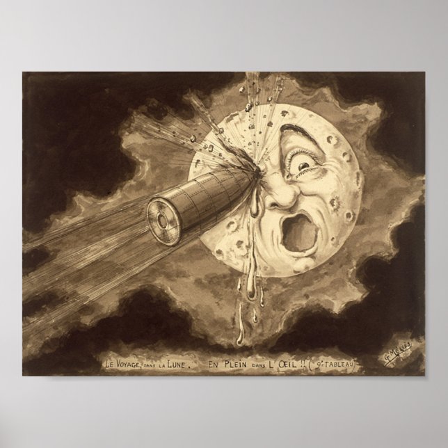 Póster Un viaje al dibujo de la cosecha de la luna (Frente)