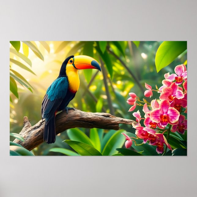 Póster Un Vibrante Toucan Selva Tropical Jungla (Frente)