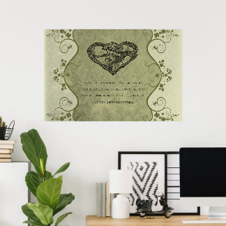Póster UN VIEJO BODA IRLANDÉS Bendiciendo una Damasco con
