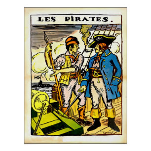 Póster Un viejo ilustracion de piratas franceses