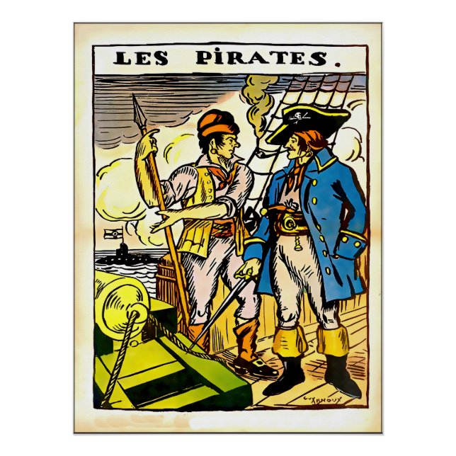 Póster Un viejo ilustracion de piratas franceses (Anverso)