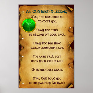 Póster Un viejo pergamino irlandés de bendición
