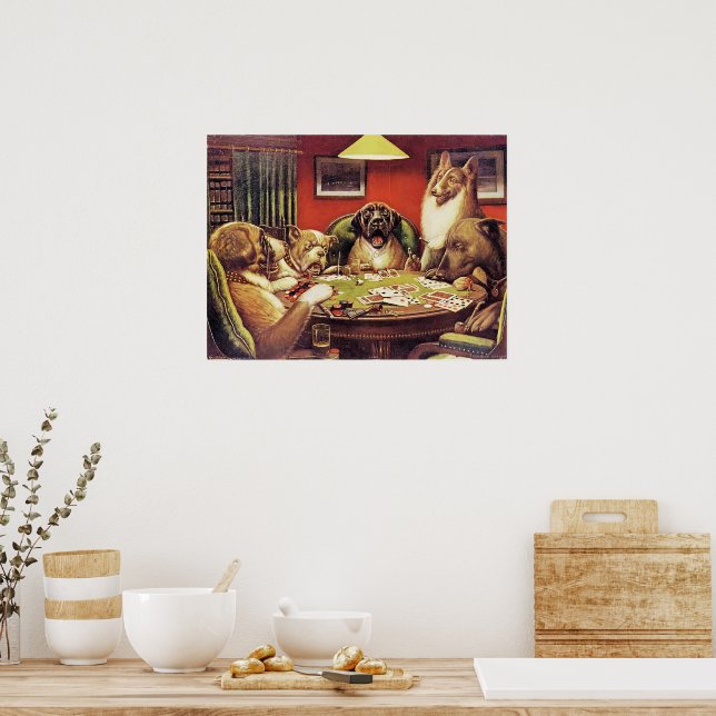 Póster Un Waterloo, Perros Jugando al Póquer, (Cocina)