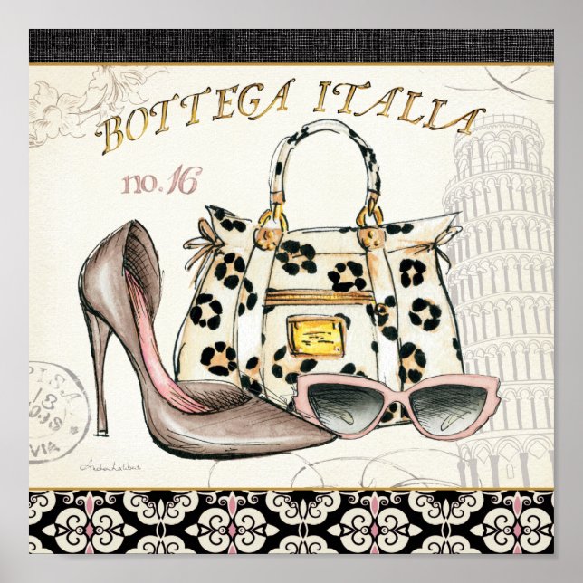 Póster Un zapato, una bolsa y un par de lentes (Frente)