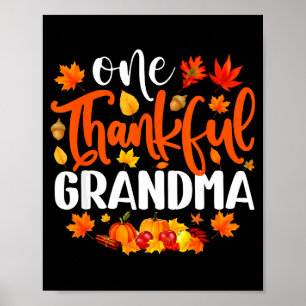 Póster Una Abuela Agradecida Divertido Otoño Día de Acció