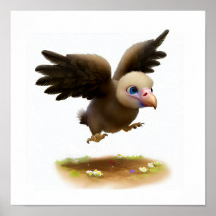 Póster Una acuarela representada en 3D imagen de un cóndo