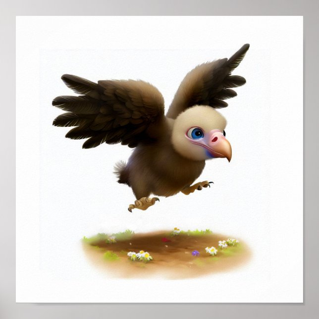 Póster Una acuarela representada en 3D imagen de un cóndo (Frente)