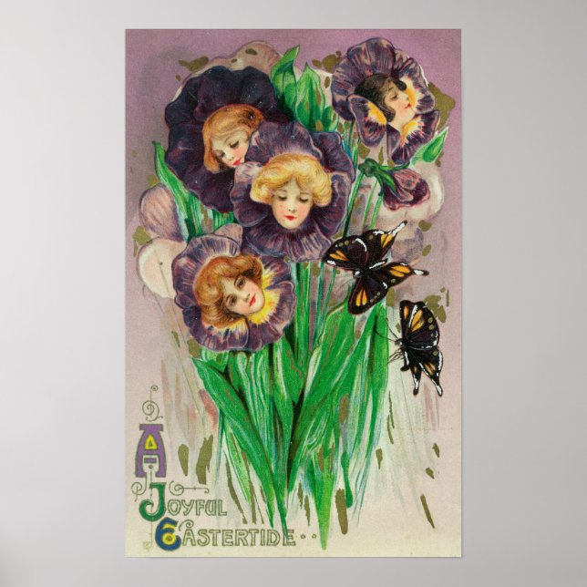 Póster Una alegre violación de Pascua con escena de mujer (Frente)
