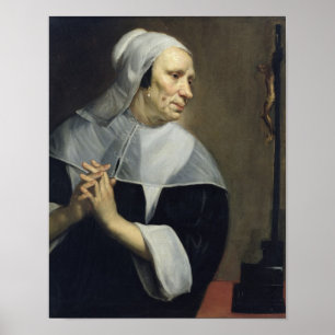 Póster Una anciana rezando