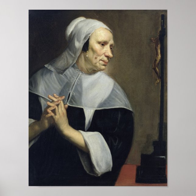 Póster Una anciana rezando (Frente)