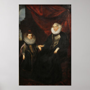 Póster Una anciana y una joven Chica