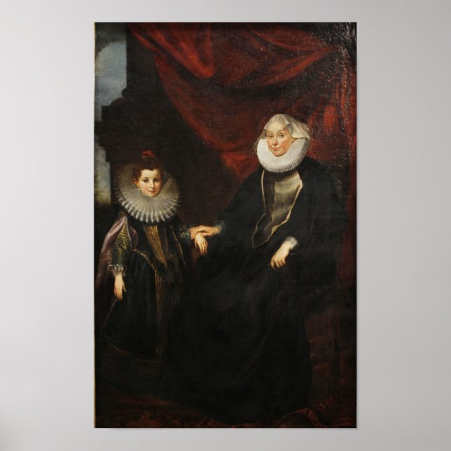 Póster Una anciana y una joven Chica (Frente)