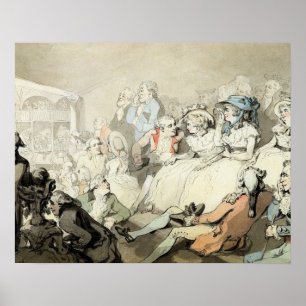 Póster Una audiencia que mira un juego, c.1785 (la pluma