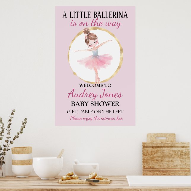 Póster Una Ballerina Está En Camino De Baby Shower (Cocina)