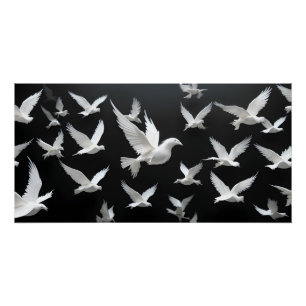 Póster Una bandada luminosa en el vacío oscuro