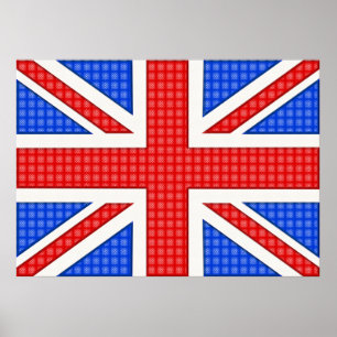 Póster Una bandera de Union Jack texturada.