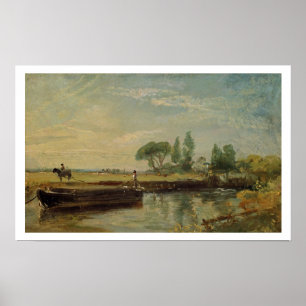 Póster Una barcaza por debajo de Flatford Lock, c.1810 (a