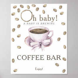 Póster Una barra de café para baby shower donde un bebé e