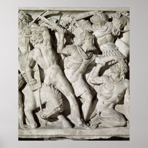 Póster Una batalla entre romanos y galatianos