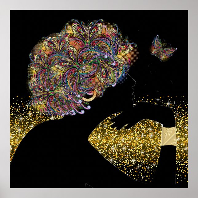Póster Una bella dama de mariposa del alma (Frente)