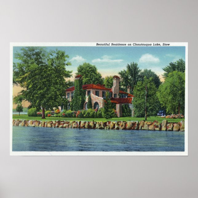 Póster Una bella residencia en el lago Chautauqua (Frente)
