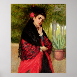 Póster Una belleza española, 1872 (aceite en lona)