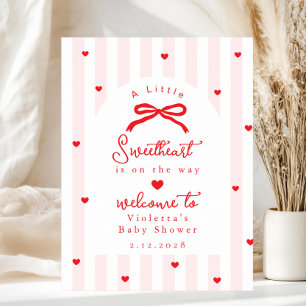 Póster Una bienvenida con arco para baby shower de un peq