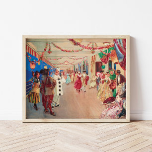 Póster Una bola enmascarada en un barco   Victor Gabriel 