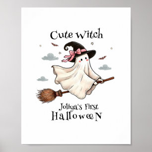 Póster Una bruja simple y elegante primero de Halloween