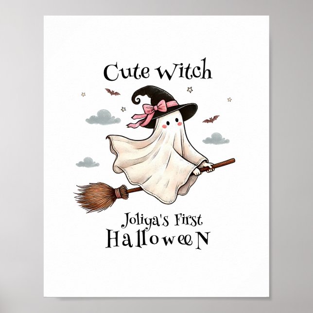 Póster Una bruja simple y elegante primero de Halloween (Frente)
