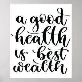 Póster Una buena salud es la mejor riqueza