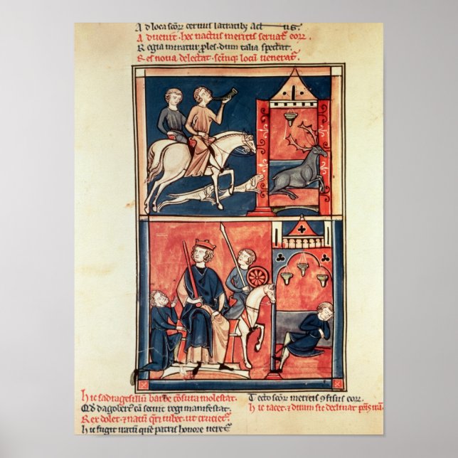 Póster Una cacería de ciervos y un rey (Frente)