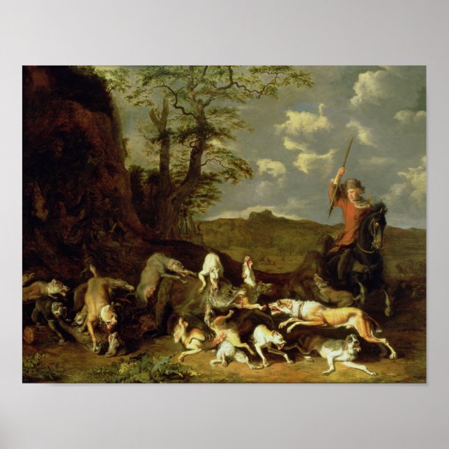 Póster Una cacería de osos, 1655 (Frente)