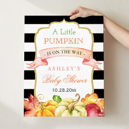 Póster Una calabaza está en camino | RÓTULO BABY SHOWER